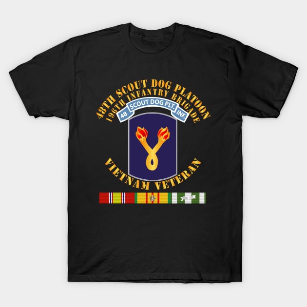 48th Inf Scout Dog Plt Tab w 196th Inf Bde w VN SVC T-Shirt by twix123844